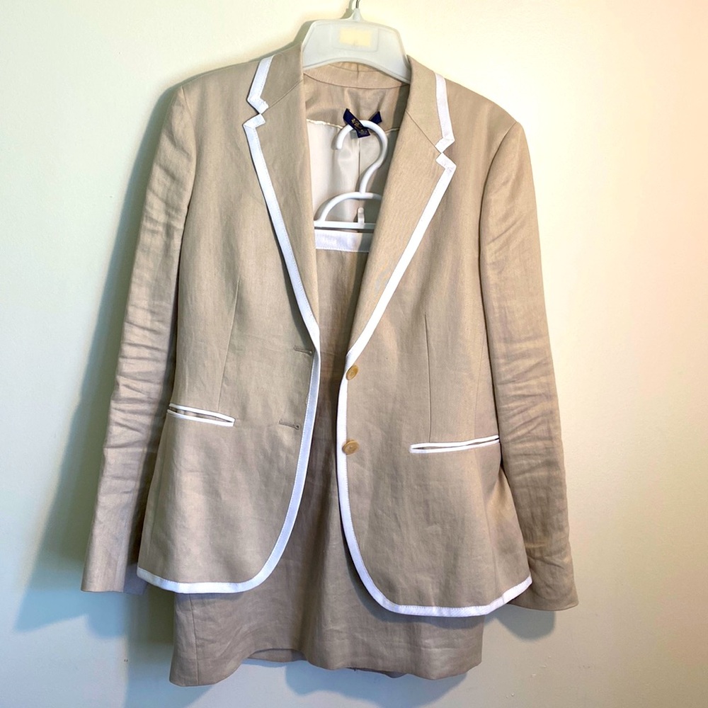 Brooks Brothers Women’s Tan Linen Suit Jacket Size 6